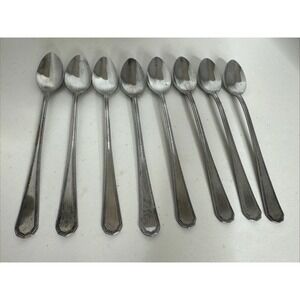 Oneida Northland Fashionpoint Stainless Japan Beaded Flatware Ice Tea Spoons-8
